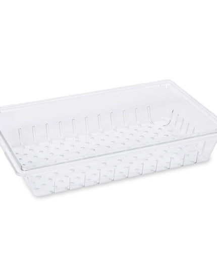 Rubbermaid FG330300CLR Rổ Lọc/Khay Thoát Nước - Phù Hợp Hộp Thực Phẩm/Tote 26x18x12.7 cm, Trong Suốt