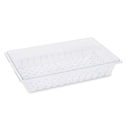 Rubbermaid FG330300CLR Rổ Lọc/Khay Thoát Nước - Phù Hợp Hộp Thực Phẩm/Tote 26x18x12.7 cm, Trong Suốt