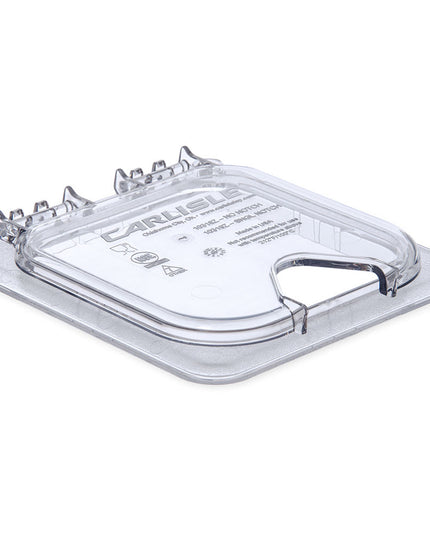 Nắp Khay Thực Phẩm Bản Lề Cỡ 1/6 Đa Năng Carlisle - Có Rãnh, Polycarbonate, Trong Suốt (10319Z07)