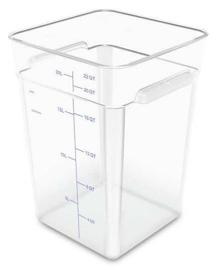 Thùng Đựng Thực Phẩm Vuông Carlisle 20.8 lít - Polycarbonate, Trong Suốt (1195607)