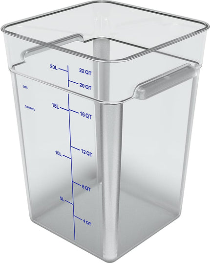 Hộp Đựng Thực Phẩm Vuông Carlisle 20.8 lít - Polycarbonate, Trong Suốt (11956AF07)