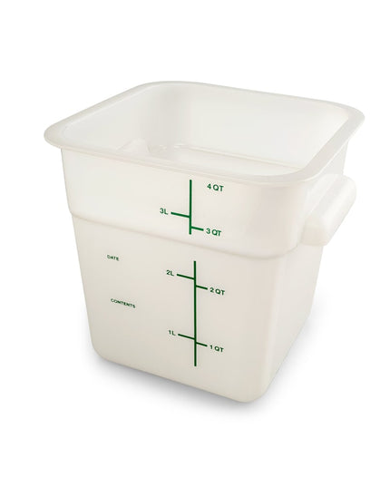 Hộp Đựng Thực Phẩm Vuông Carlisle 3.8 Lít - Polyethylene, Trắng (11961PE02)