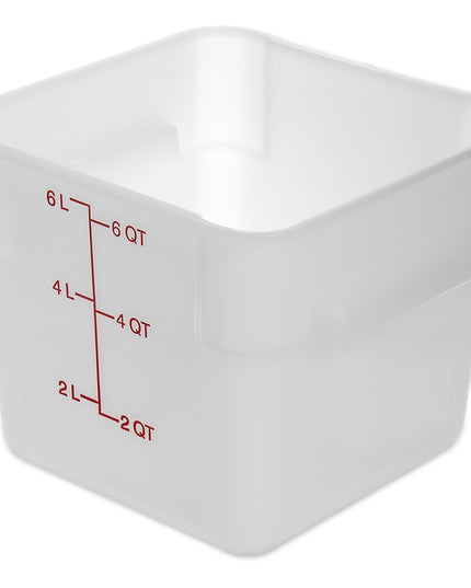 Hộp Đựng Thực Phẩm Vuông Carlisle 5.7 lít - Polyethylene, Trắng (11962PE02)