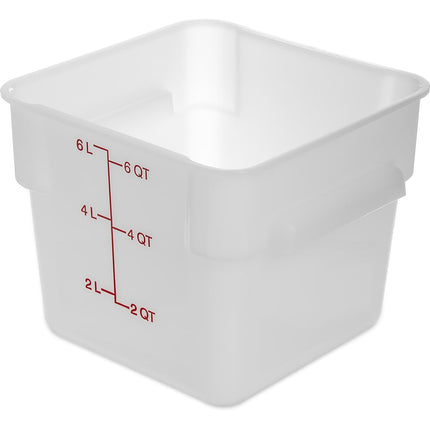 Hộp Đựng Thực Phẩm Vuông Carlisle 5.7 lít - Polyethylene, Trắng (11962PE02)