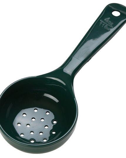 Muỗng Chia Phần Có Lỗ Carlisle 118 ml Đáy Phẳng Nhựa Màu Xanh Lá (492908)