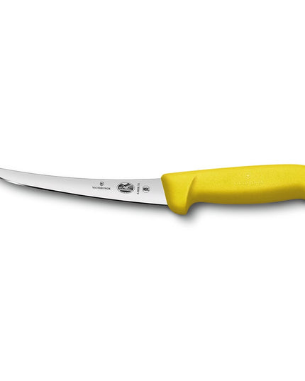 Dao Rọc Xương Cong Bán Cứng Victorinox 5.6608.15 Lưỡi 15.2 cm Cán Fibrox® Pro Màu Vàng