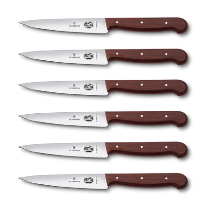 Bộ 6 Dao Steak Victorinox 5.2030.12-X4 Lưỡi Răng Cưa Cán Gỗ Hồng