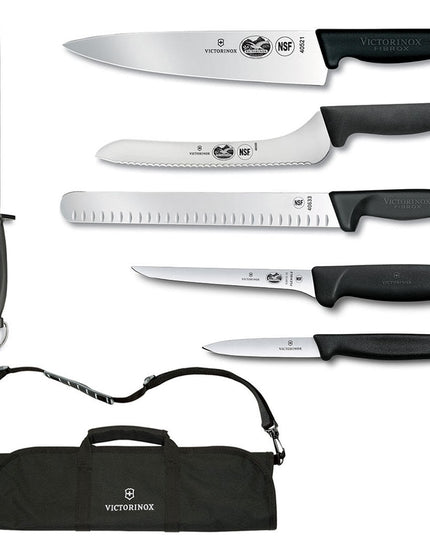 Bộ Dao Nhà Bếp Fibrox Victorinox 7.4012-X11 7 Món (6) Dao Hộp Đựng