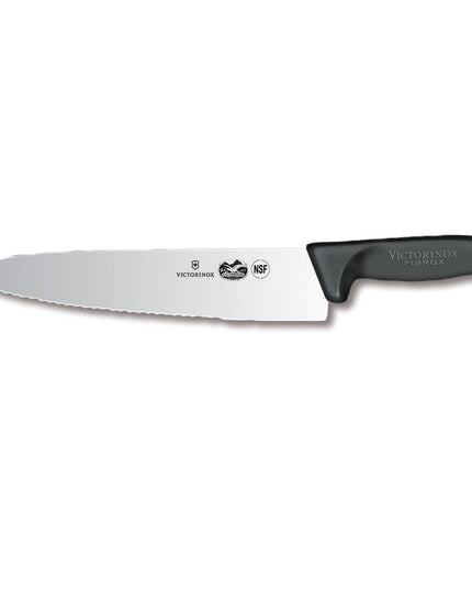 Dao Bếp Trưởng Lưỡi Lượn Sóng Victorinox 5.2033.25-X1 25.4 cm Tay Cầm Fibrox® Nylon Đen