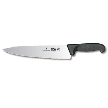 Dao Bếp Trưởng Lưỡi Lượn Sóng Victorinox 5.2033.25-X1 25.4 cm Tay Cầm Fibrox® Nylon Đen