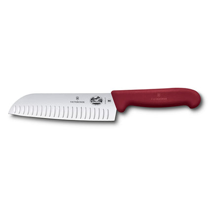 Dao Santoku Victorinox 5.2521.17 17.8 cm Lưỡi Granton Cán Fibrox® Pro Đỏ Thép Không Gỉ