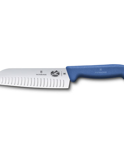 Dao Santoku Victorinox 5.2522.17 17.8 cm Lưỡi Granton Cán Fibrox® Pro Xanh Dương Thép Không Gỉ