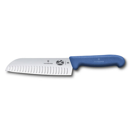 Dao Santoku Victorinox 5.2522.17 17.8 cm Lưỡi Granton Cán Fibrox® Pro Xanh Dương Thép Không Gỉ
