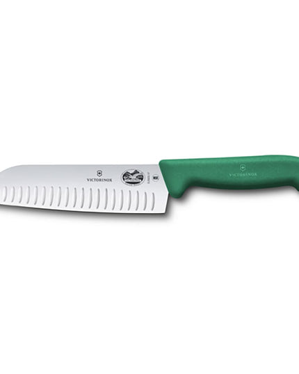 Dao Santoku Victorinox 5.2524.17 17.8 cm Lưỡi Granton Cán Fibrox® Pro Xanh Lá Thép Không Gỉ