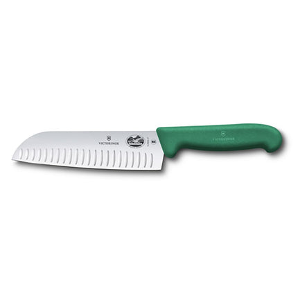 Dao Santoku Victorinox 5.2524.17 17.8 cm Lưỡi Granton Cán Fibrox® Pro Xanh Lá Thép Không Gỉ