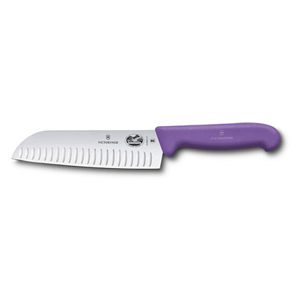 Dao Santoku Victorinox 5.2525.17 17.8 cm Lưỡi Granton Cán Fibrox® Pro Tím Thép Không Gỉ