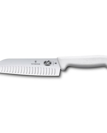 Dao Santoku Victorinox 5.2527.17 17.8 cm Lưỡi Granton Cán Fibrox® Pro Trắng Thép Không Gỉ