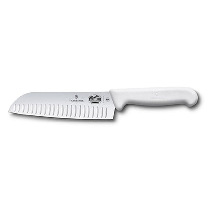 Dao Santoku Victorinox 5.2527.17 17.8 cm Lưỡi Granton Cán Fibrox® Pro Trắng Thép Không Gỉ