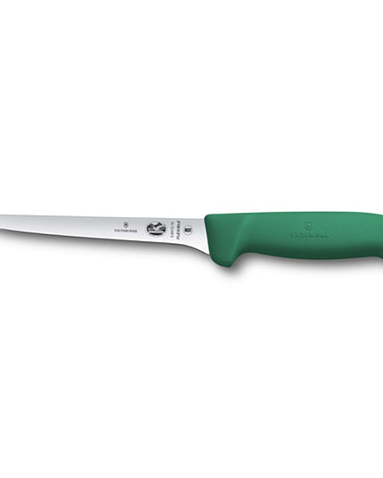 Dao Rọc Thịt Thẳng Mềm Victorinox 5.6414.15 15 cm Cán Fibrox® Pro Xanh, Thép Không Gỉ