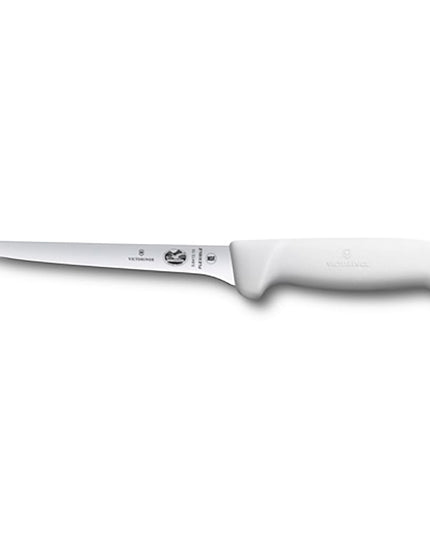Dao Rọc Thịt Thẳng Mềm Victorinox 5.6417.15 15 cm Cán Fibrox® Pro Trắng, Thép Không Gỉ