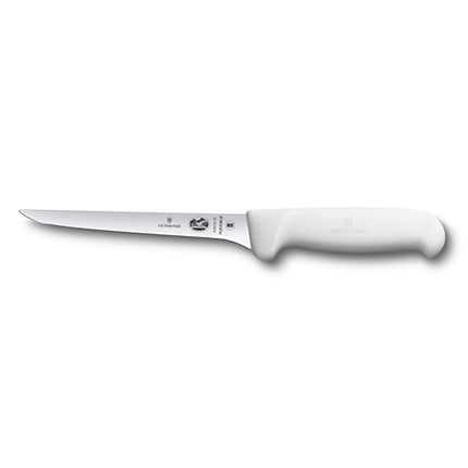 Dao Rọc Thịt Thẳng Mềm Victorinox 5.6417.15 15 cm Cán Fibrox® Pro Trắng, Thép Không Gỉ