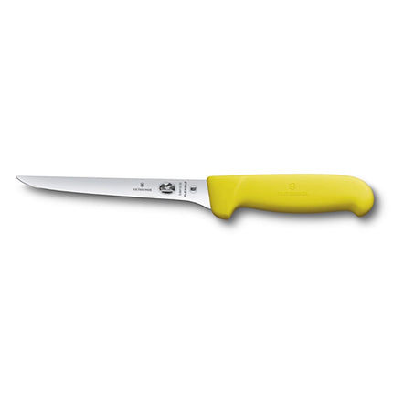 Dao Rọc Xương Thẳng Linh Hoạt Victorinox 5.6418.15 15.2 cm Cán Fibrox® Pro Màu Vàng, Thép Không Gỉ