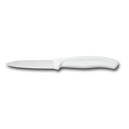 Dao Gọt Lưỡi Lượn Sóng Victorinox 6.7637 8.3 cm Cán Polypropylene Trắng