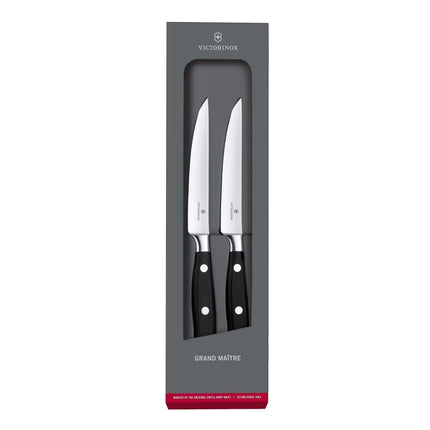 Bộ Dao Steak Grand Maître Victorinox 7.7242.2 11.9cm Cán POM Đen Thép Không Gỉ