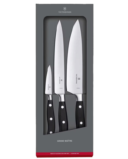 Bộ Dao Đầu Bếp Grand Maître 3 Món Victorinox 7.7243.3 Cán POM Đen Thép Không Gỉ