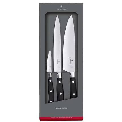 Bộ Dao Đầu Bếp Grand Maître 3 Món Victorinox 7.7243.3 Cán POM Đen Thép Không Gỉ