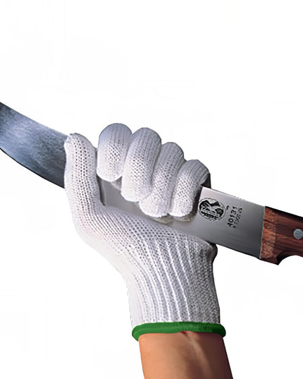Găng Tay Chống Cắt Victorinox 7.9049.M Cỡ M - Chất Liệu Pha Trộn, Trắng Dây Cổ Tay Xanh Lá