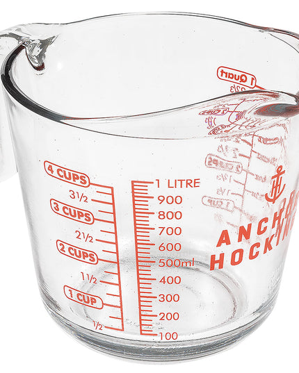 Cốc Đong Anchor Hocking 55178L20 946 ml Tay Cầm Hở Chữ Đỏ