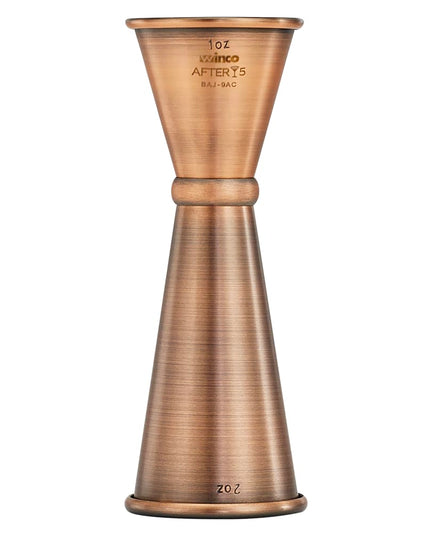 Ly Đong Đôi Winco BAJ-9AC - 30 ml & 60 ml, Thép Không Gỉ, Màu Đồng Cổ