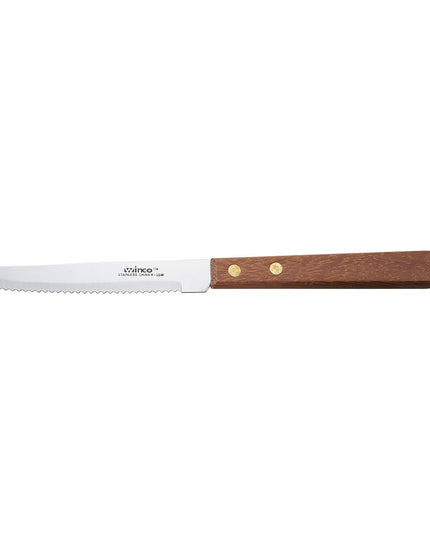 Dao Steak Winco K-55W Răng Cưa Lưỡi 11.4cm Cán Gỗ
