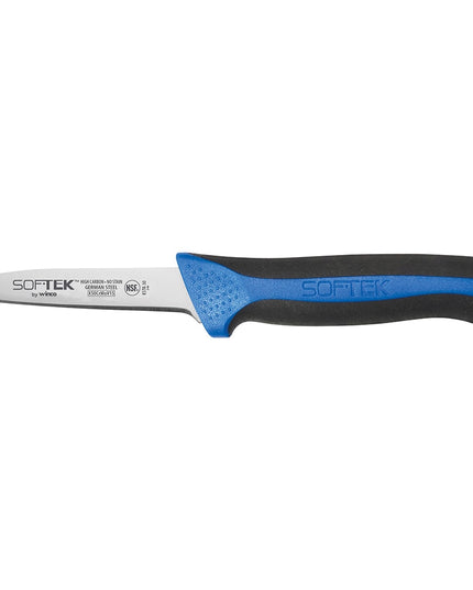 Dao Gọt Winco KSTK-30 8.3 cm Lưỡi Thép Carbon Cao Cán TPR Đen/Xanh Dương
