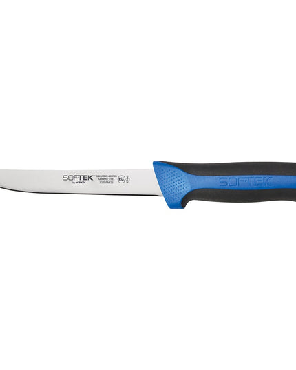 Winco KSTK-62 Dao Lọc Xương 15.2 cm Lưỡi Rộng Thép Carbon Cao Cán Đen/Xanh