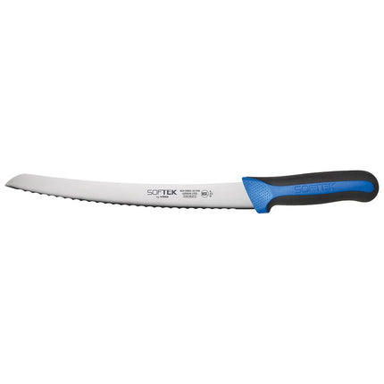 Dao Cắt Bánh Mì Winco KSTK-91 24.1 cm Lưỡi Cong Thép Carbon Cao Cán TPR Đen/Xanh