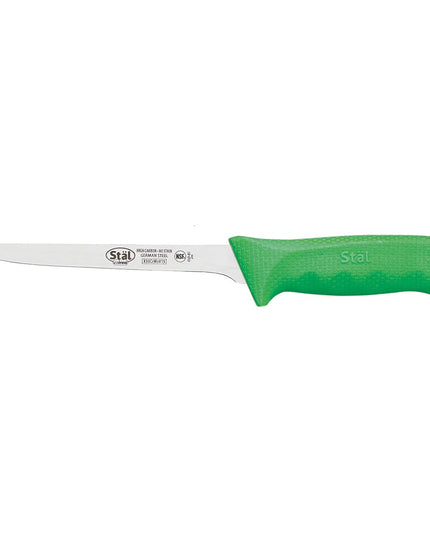 Dao Rọc Thịt Lưỡi Hẹp Winco KWP-61G 15.2 cm Lưỡi Thép Cacbon Cao Cứng Cán Nhựa Poly Xanh Lá