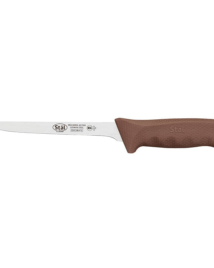 Dao Rọc Thịt Lưỡi Hẹp Winco KWP-61N 15.2 cm Lưỡi Thép Carbon Cao Cứng Cán Poly Nâu