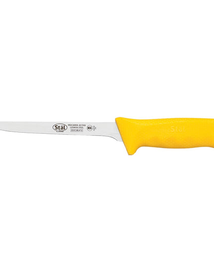 Winco KWP-61Y Dao Rọc Thịt Lưỡi Hẹp 15.2 cm Lưỡi Thép Carbon Cao Cứng Cán Nhựa Poly Màu Vàng
