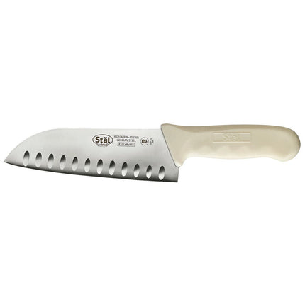 Dao Santoku Winco KWP-70 17.8 cm Lưỡi Thép Carbon Cao Cán Nhựa Trắng