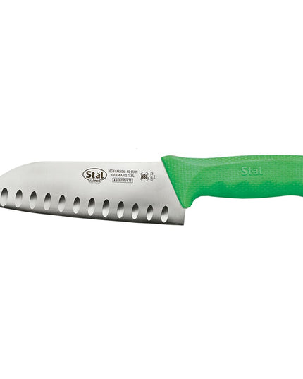 Dao Santoku Winco KWP-70G 17.8 cm Lưỡi Thép Carbon Cán Poly Xanh Lá