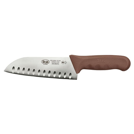 Dao Santoku Winco KWP-70N 17.8 cm Lưỡi Thép Carbon Cán Poly Nâu