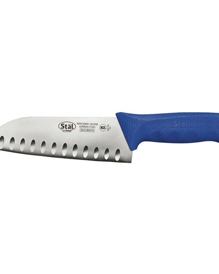 Dao Santoku Winco KWP-70U 17.8 cm Lưỡi Thép Carbon Cán Poly Xanh Dương