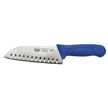 Dao Santoku Winco KWP-70U 17.8 cm Lưỡi Thép Carbon Cán Poly Xanh Dương