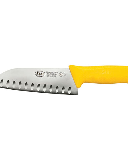 Dao Santoku Winco KWP-70Y 17.8 cm Lưỡi Thép Carbon Cao Cán Nhựa Vàng