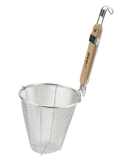 Rây Lọc Winco MSH-5 Lưới Đơn Lòng Sâu Tay Cầm Gỗ 14 x 16.5 cm Thép Không Gỉ