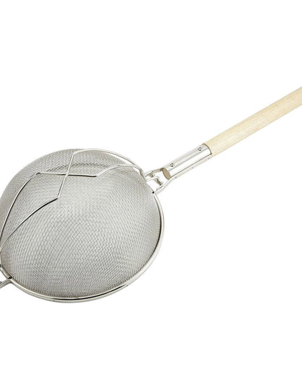 Rây Lọc Tròn Winco MST-14D 35.6 cm Lưới Đôi Mạ Thiếc, Thanh Gia Cố, Tay Cầm Gỗ