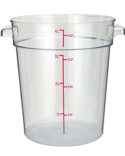 Winco PCRC-4 Hộp Đựng Thực Phẩm Tròn 3.8 lít - Polycarbonate, Trong Suốt