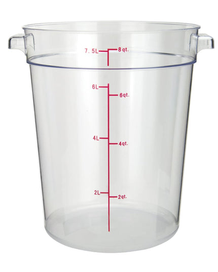 Winco PCRC-8 Hộp Đựng Thực Phẩm Tròn 7.6 lít - Polycarbonate, Trong Suốt